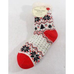 Sherpa Lined Socks Outer Layer 98% Acrylic Inner Layer 100% Polyester New